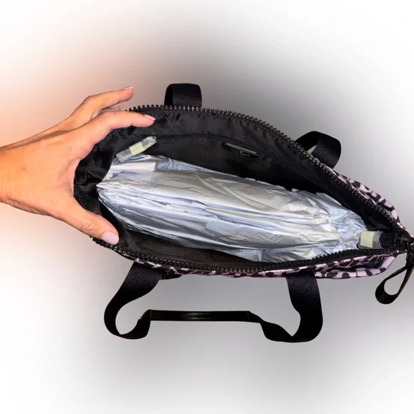 NWT Kate Spade Quilted Leopard Tote Bag – Black/Purple & Pink Tones - Picture 4 of 5